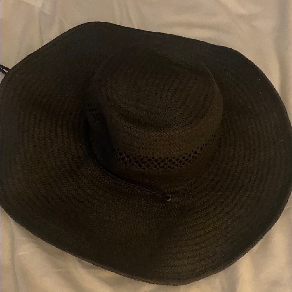 Madewell black straw beach hat